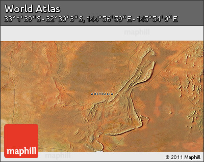 Satellite 3D Map of the Area around 32° 45' 51" S, 145° 25' 30" E