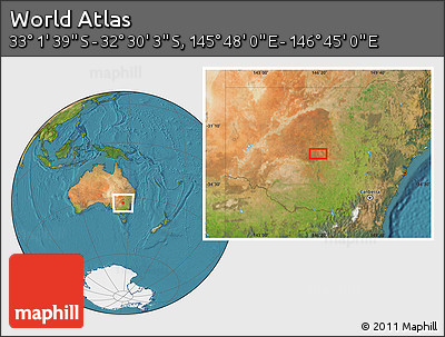Satellite Location Map of the Area around 32° 45' 51" S, 146° 16' 30" E