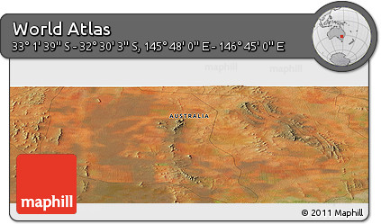 Satellite Panoramic Map of the Area around 32° 45' 51" S, 146° 16' 30" E