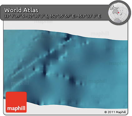 Satellite 3D Map of the Area around 32° 45' 51" S, 153° 4' 29" E