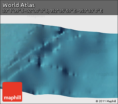 Satellite 3D Map of the Area around 32° 45' 51" S, 153° 4' 29" E