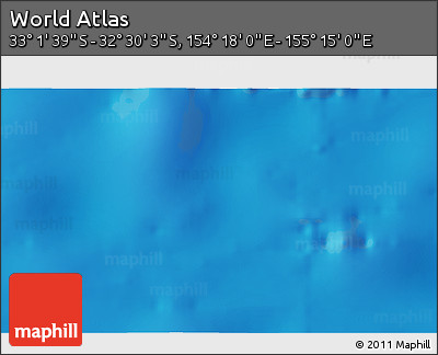 Physical 3D Map of the Area around 32° 45' 51" S, 154° 46' 30" E