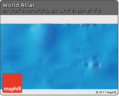 Physical 3D Map of the Area around 32° 45' 51" S, 154° 46' 30" E