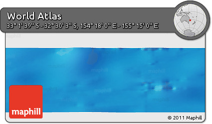 Physical Panoramic Map of the Area around 32° 45' 51" S, 154° 46' 30" E