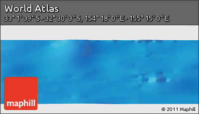Physical Panoramic Map of the Area around 32° 45' 51" S, 154° 46' 30" E