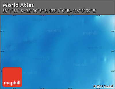 Physical Map of the Area around 32° 45' 51" S, 155° 37' 30" E