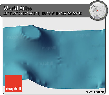 Satellite 3D Map of the Area around 32° 45' 51" S, 156° 28' 29" E