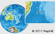 Physical Location Map of the area around 32° 45' 51" S, 157° 19' 29" E