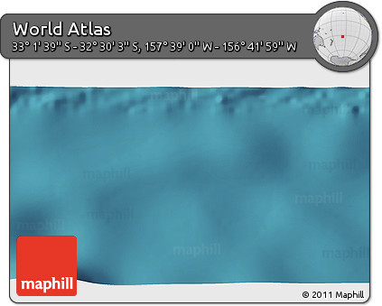 Satellite 3D Map of the Area around 32° 45' 51" S, 157° 10' 30" W