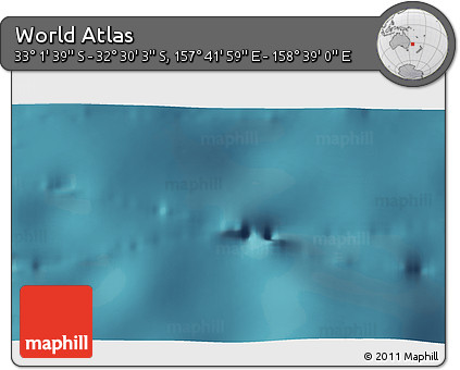 Satellite 3D Map of the Area around 32° 45' 51" S, 158° 10' 30" E