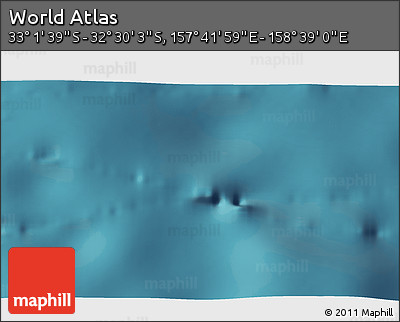 Satellite 3D Map of the Area around 32° 45' 51" S, 158° 10' 30" E