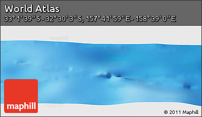 Physical Panoramic Map of the Area around 32° 45' 51" S, 158° 10' 30" E