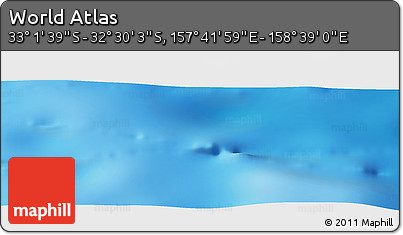 Physical Panoramic Map of the Area around 32° 45' 51" S, 158° 10' 30" E