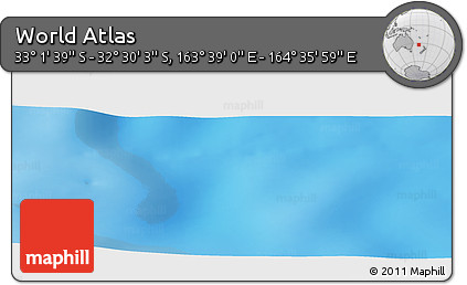 Physical Panoramic Map of the Area around 32° 45' 51" S, 164° 7' 30" E