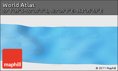 Physical Panoramic Map of the Area around 32° 45' 51" S, 164° 7' 30" E