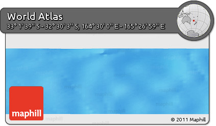 Physical Panoramic Map of the Area around 32° 45' 51" S, 164° 58' 29" E