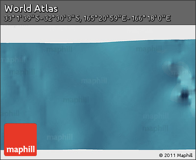 Satellite 3D Map of the Area around 32° 45' 51" S, 165° 49' 29" E