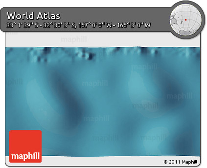 Satellite 3D Map of the Area around 32° 45' 51" S, 166° 31' 30" W