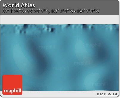Satellite 3D Map of the Area around 32° 45' 51" S, 166° 31' 30" W