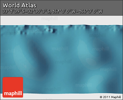 Satellite 3D Map of the Area around 32° 45' 51" S, 166° 31' 30" W