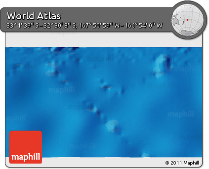 Physical 3D Map of the Area around 32° 45' 51" S, 167° 22' 30" W