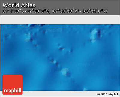 Physical 3D Map of the Area around 32° 45' 51" S, 167° 22' 30" W