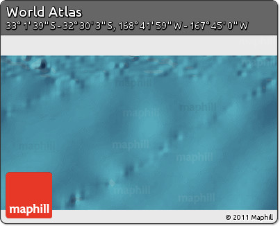 Satellite 3D Map of the Area around 32° 45' 51" S, 168° 13' 29" W