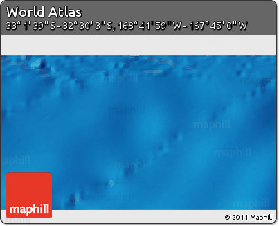 Shaded Relief 3D Map of the Area around 32° 45' 51" S, 168° 13' 29" W