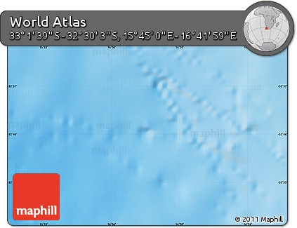 Physical Map of the Area around 32° 45' 51" S, 16° 13' 30" E