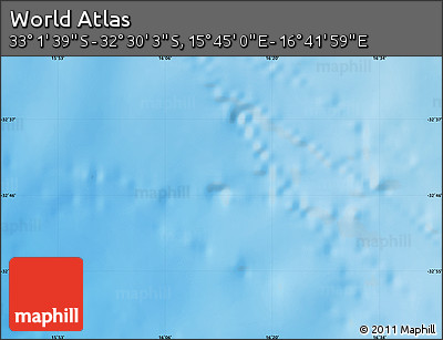 Physical Map of the Area around 32° 45' 51" S, 16° 13' 30" E