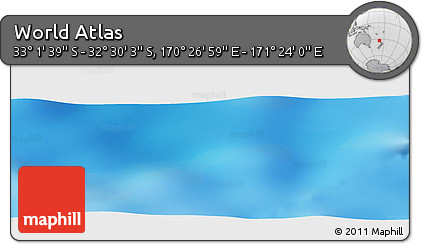 Physical Panoramic Map of the Area around 32° 45' 51" S, 170° 55' 30" E