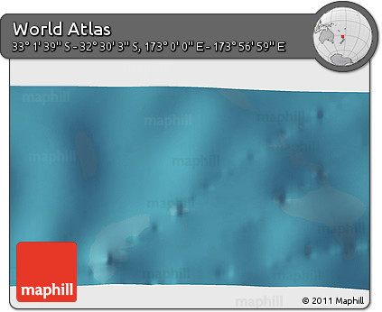Satellite 3D Map of the Area around 32° 45' 51" S, 173° 28' 29" E