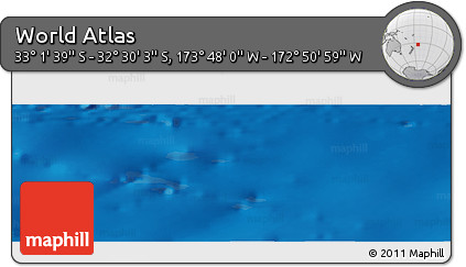 Physical Panoramic Map of the Area around 32° 45' 51" S, 173° 19' 29" W