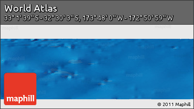 Physical Panoramic Map of the Area around 32° 45' 51" S, 173° 19' 29" W