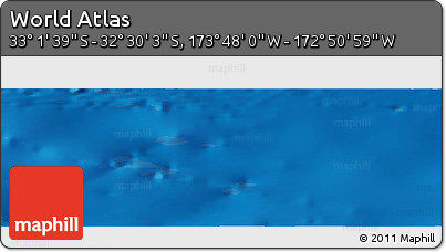 Physical Panoramic Map of the Area around 32° 45' 51" S, 173° 19' 29" W
