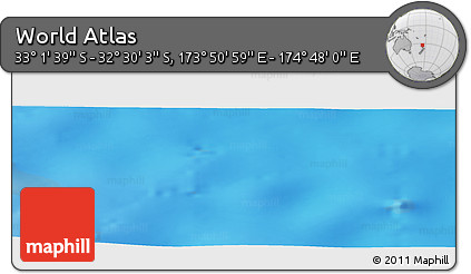 Physical Panoramic Map of the Area around 32° 45' 51" S, 174° 19' 29" E
