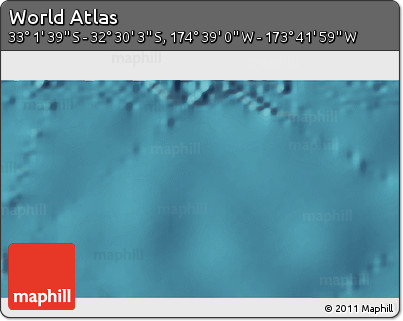Satellite 3D Map of the Area around 32° 45' 51" S, 174° 10' 30" W