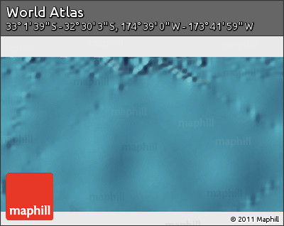 Satellite 3D Map of the Area around 32° 45' 51" S, 174° 10' 30" W
