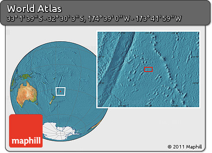 Satellite Location Map of the Area around 32° 45' 51" S, 174° 10' 30" W