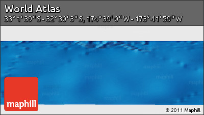 Physical Panoramic Map of the Area around 32° 45' 51" S, 174° 10' 30" W