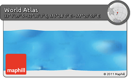 Physical Panoramic Map of the Area around 32° 45' 51" S, 176° 52' 30" E
