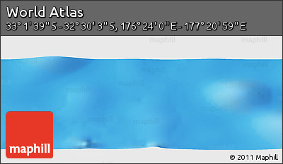 Physical Panoramic Map of the Area around 32° 45' 51" S, 176° 52' 30" E
