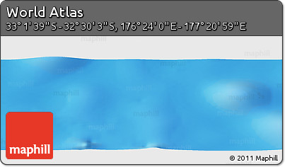 Physical Panoramic Map of the Area around 32° 45' 51" S, 176° 52' 30" E
