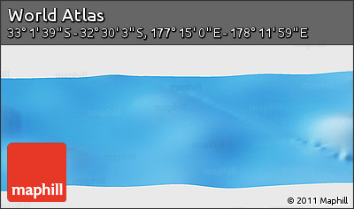 Physical Panoramic Map of the Area around 32° 45' 51" S, 177° 43' 29" E