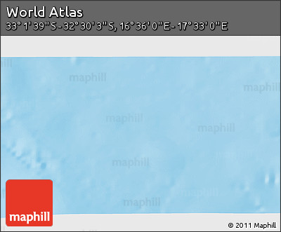 Physical 3D Map of the Area around 32° 45' 51" S, 17° 4' 30" E