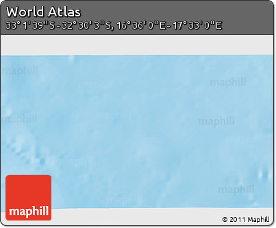 Physical 3D Map of the Area around 32° 45' 51" S, 17° 4' 30" E