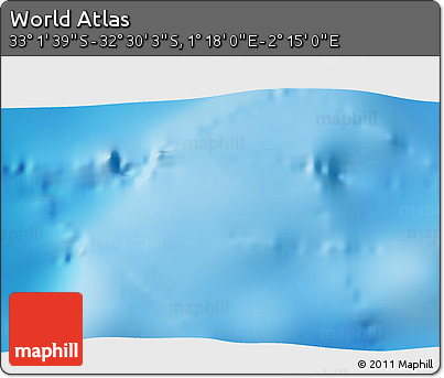 Physical 3D Map of the Area around 32° 45' 51" S, 1° 46' 29" E