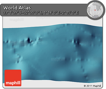 Satellite 3D Map of the Area around 32° 45' 51" S, 1° 46' 29" E