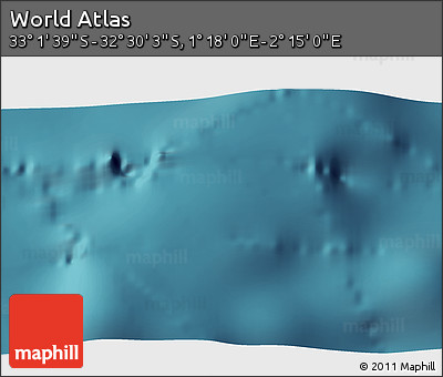 Satellite 3D Map of the Area around 32° 45' 51" S, 1° 46' 29" E