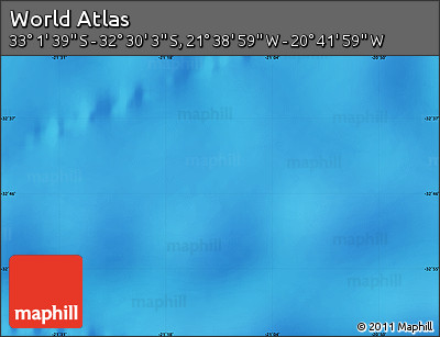 Shaded Relief Map of the Area around 32° 45' 51" S, 21° 10' 29" W